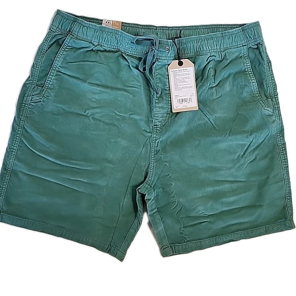 prAna Canyon Camp Shorts Men's Corduroy Organic Cotton NWT XXL  7" Inseam